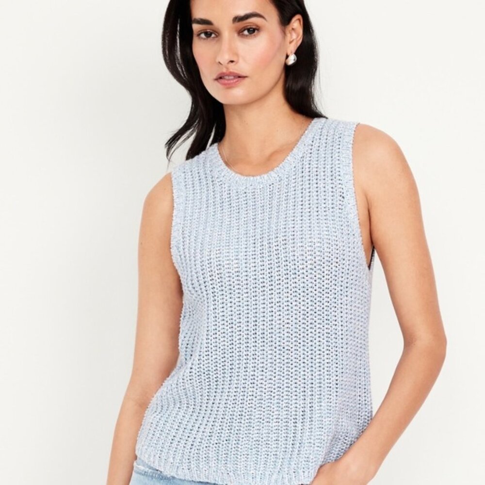 Old Navy Sleeveless Open-Stitch Sweater Tank Small